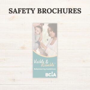 An image of the Visible and Kissable babywearing safety brochure under the text "safety brochures"